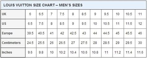 tabella misure scarpe louis vuitton|louis vuitton shoes size chart.